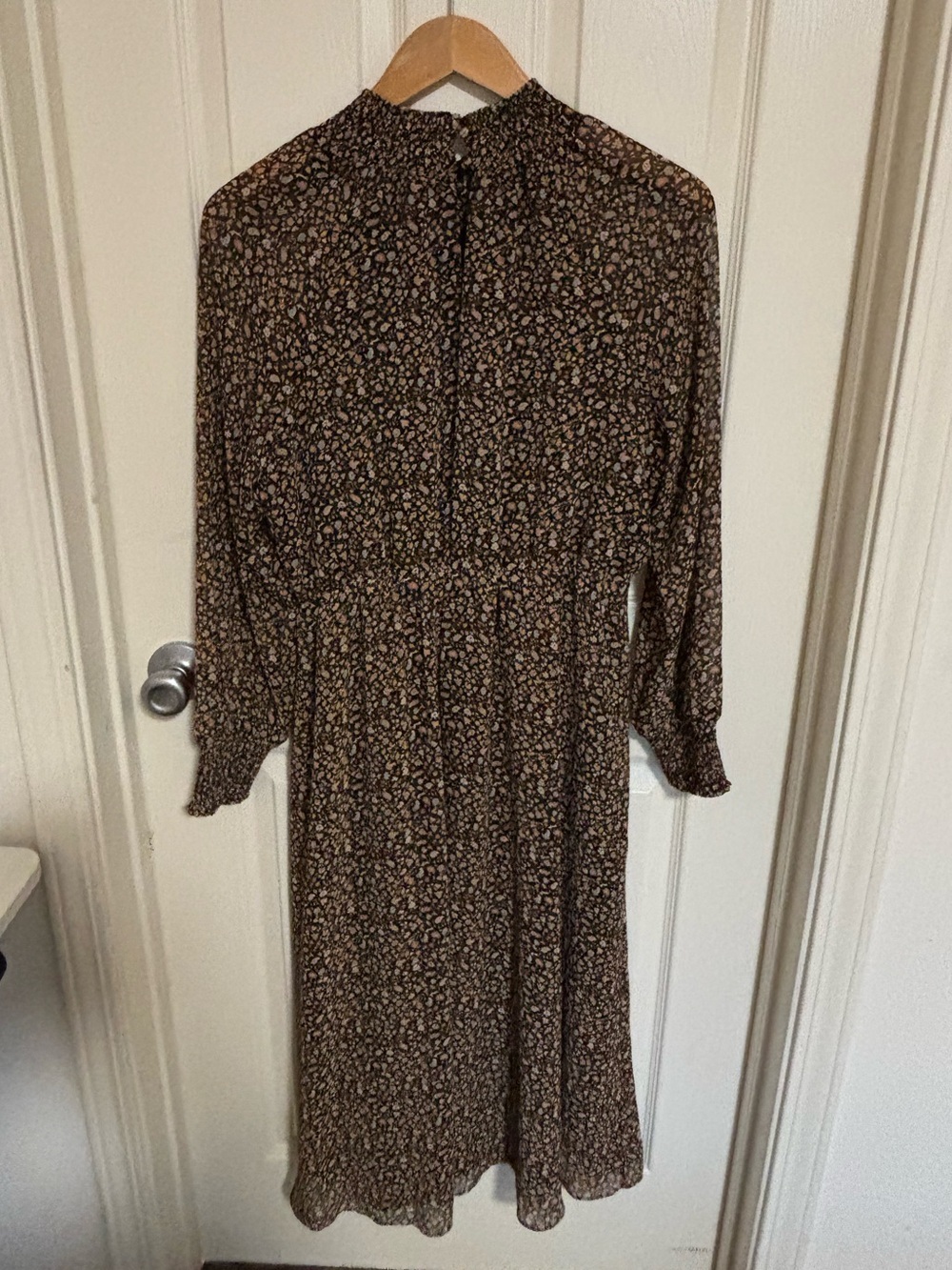 Madewell Floral Smocked Midi Dress Black Multi Stretch Waist Flowy Soft Drape - Picture 12 of 12